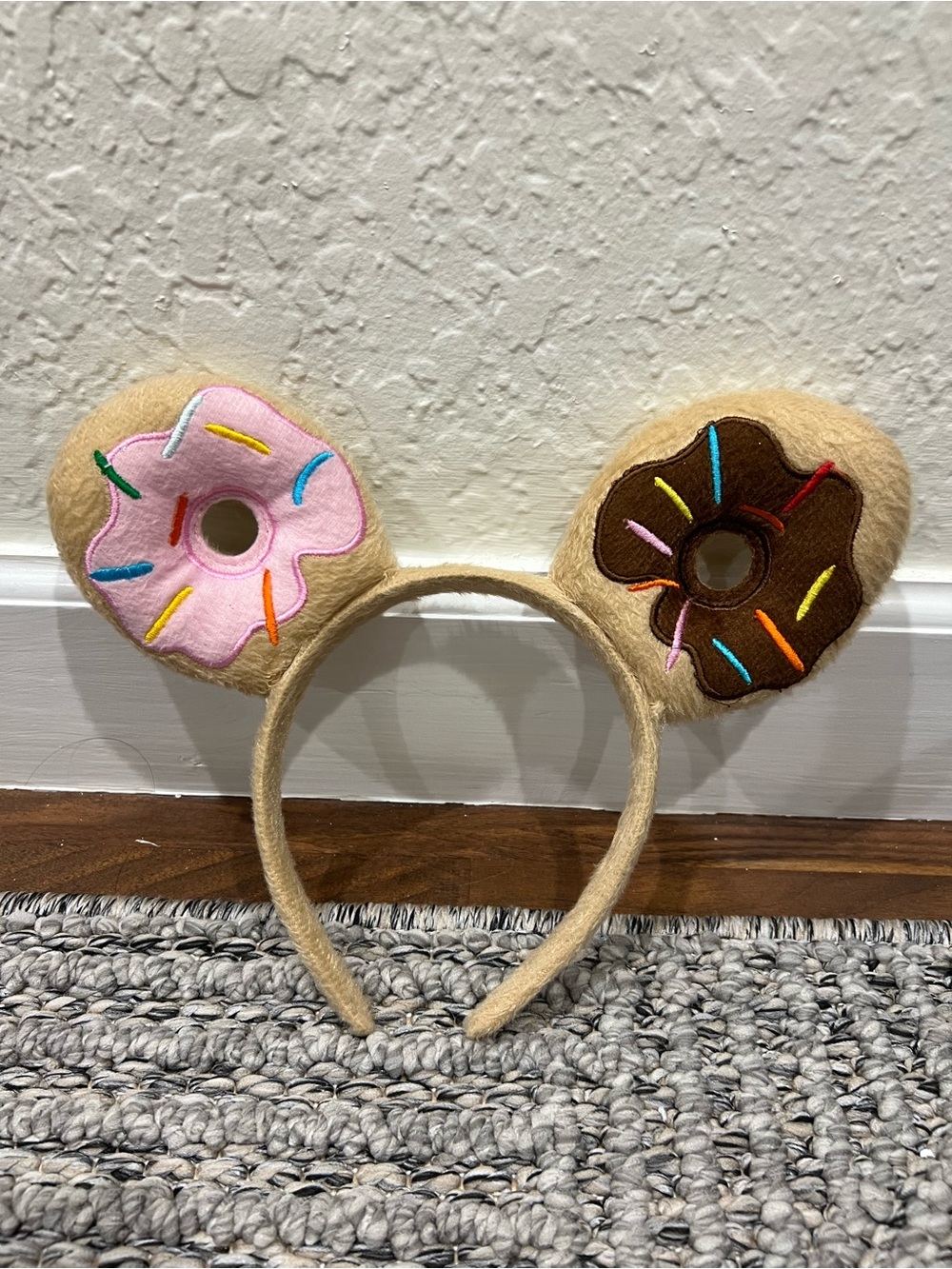 Donut Minnie Mouse Ears - Pink & Brown Plush Ears